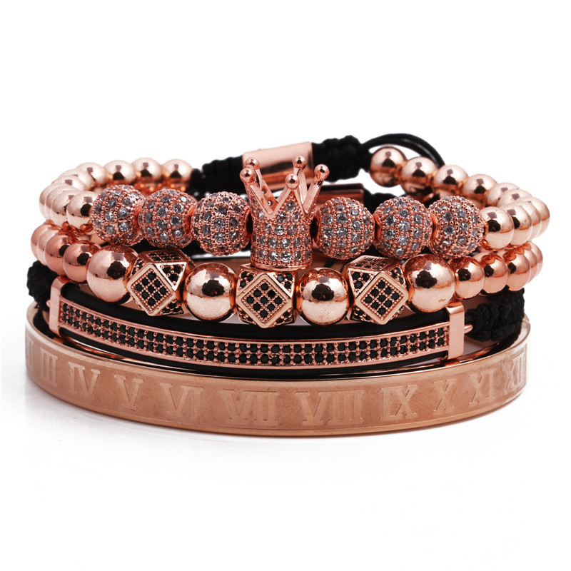 Fashion Crown Copper Plating Zircon Bracelets