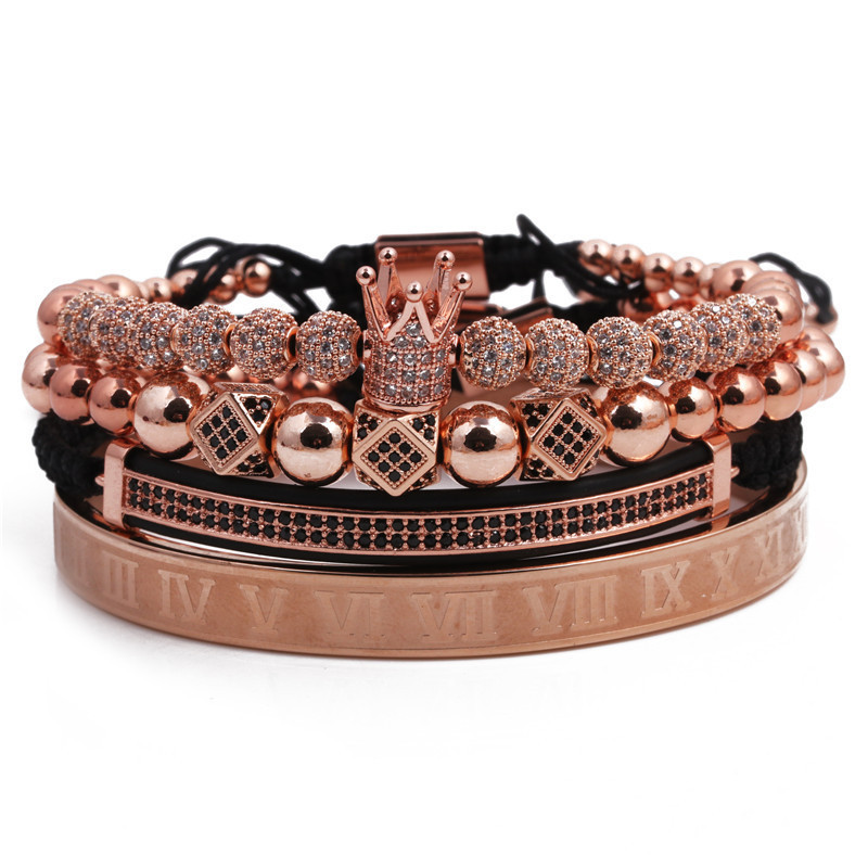 Fashion Crown Copper Plating Zircon Bracelets