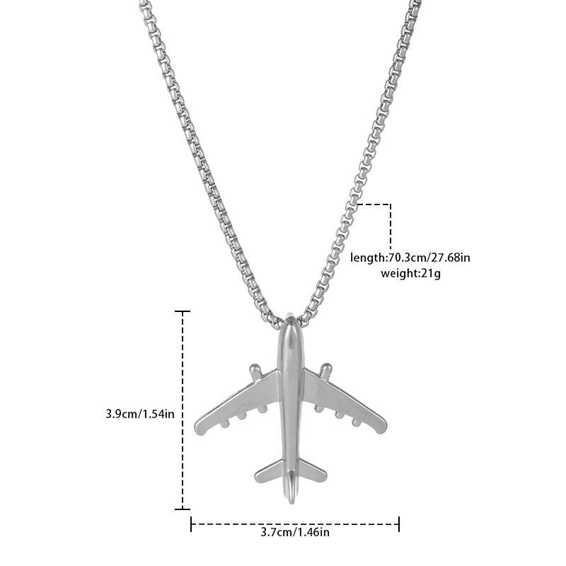 Fashion Airplane Alloy Titanium Steel Plating Sweater Chain 1 Piece