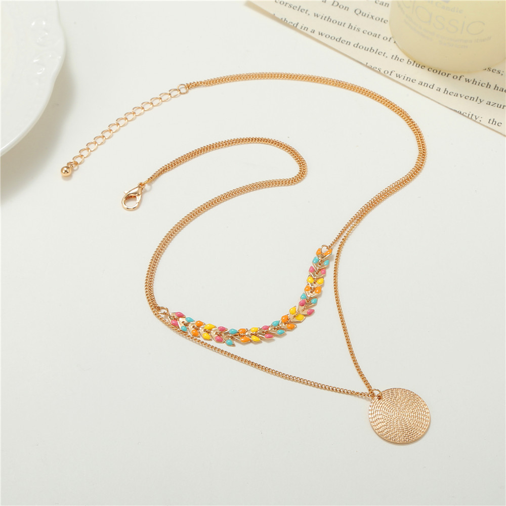 Fashion Round Alloy Enamel Womenu0027S Layered Necklaces 1 Piece