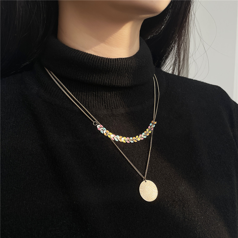 Fashion Round Alloy Enamel Womenu0027S Layered Necklaces 1 Piece