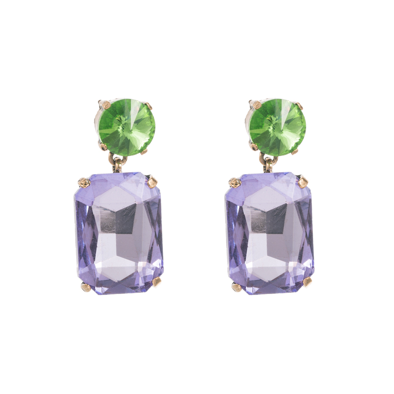 Classic Style Square Alloy Inlay Rhinestones Womenu0027S Drop Earrings 1 Pair