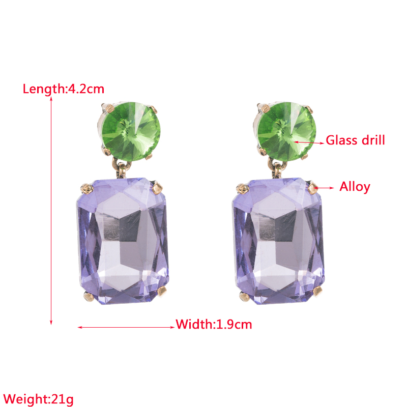 Classic Style Square Alloy Inlay Rhinestones Womenu0027S Drop Earrings 1 Pair