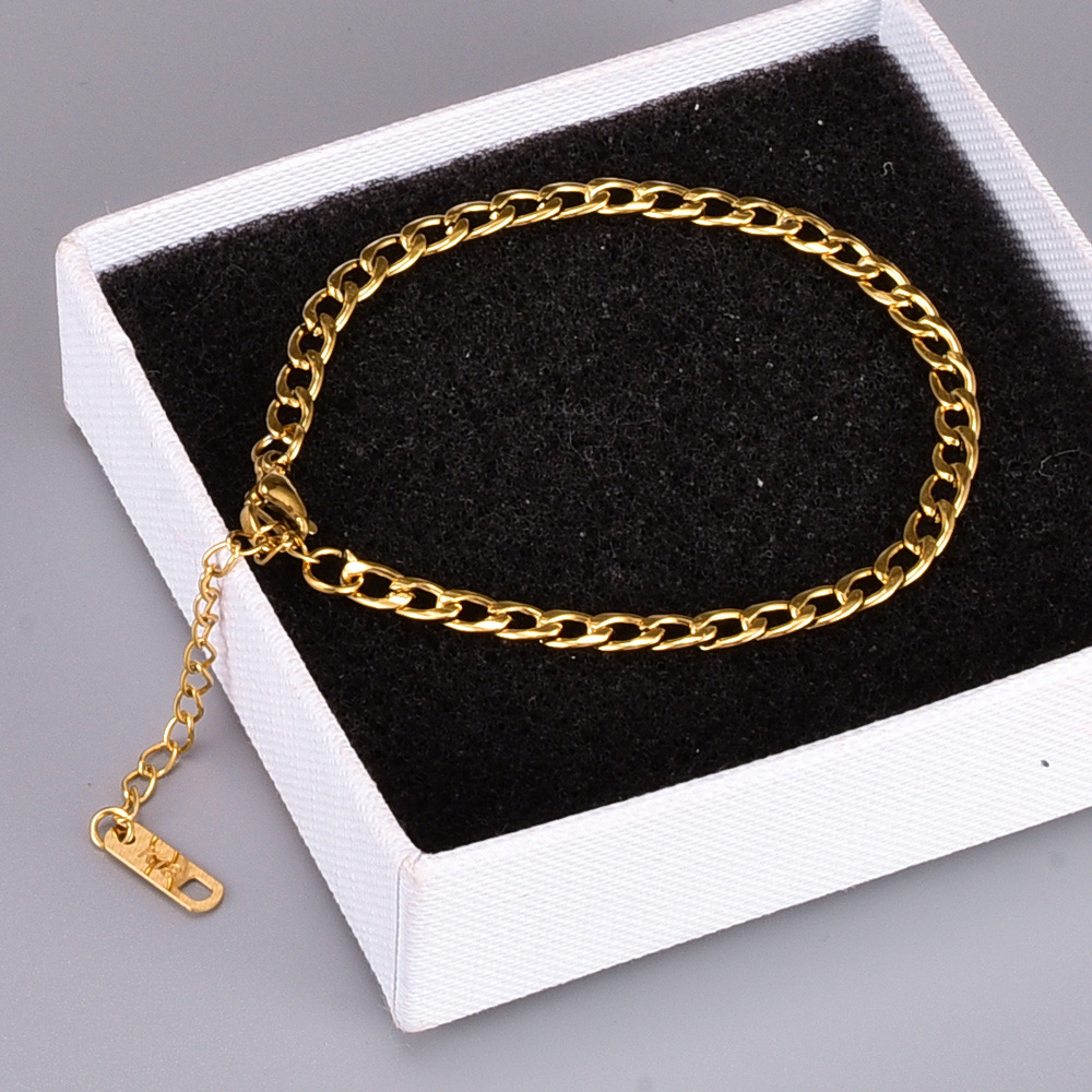 Vintage Style Geometric Titanium Steel Gold Plated Bracelets 1 Piece