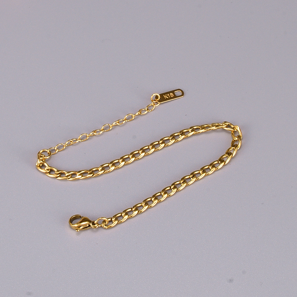 Vintage Style Geometric Titanium Steel Gold Plated Bracelets 1 Piece