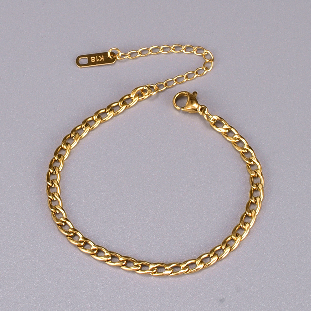 Vintage Style Geometric Titanium Steel Gold Plated Bracelets 1 Piece