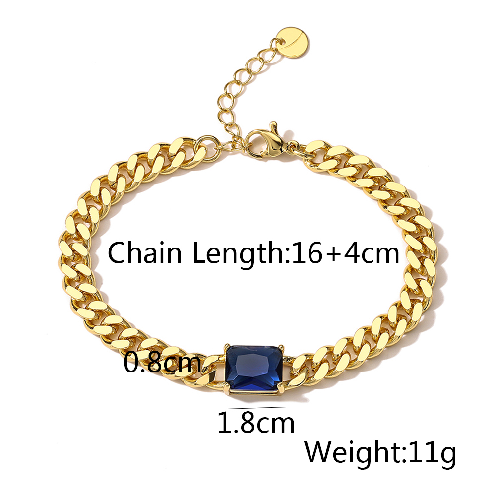 Fashion Geometric Copper Gold Plated Zircon Bracelets 1 Piece