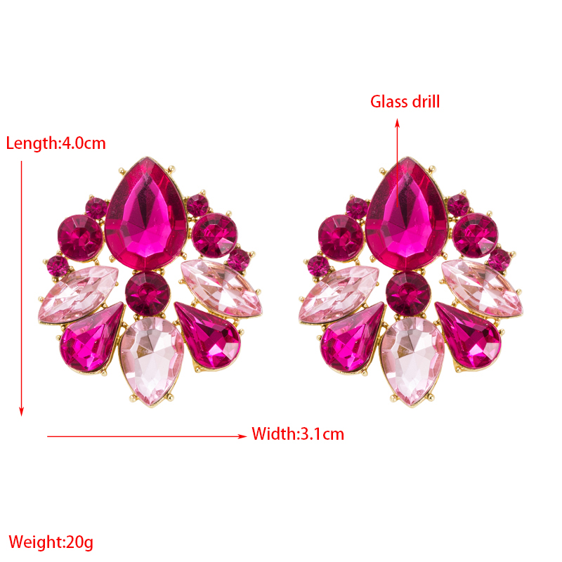 Vacation Water Droplets Flower Alloy Inlay Rhinestones Womenu0027S Earrings 1 Pair