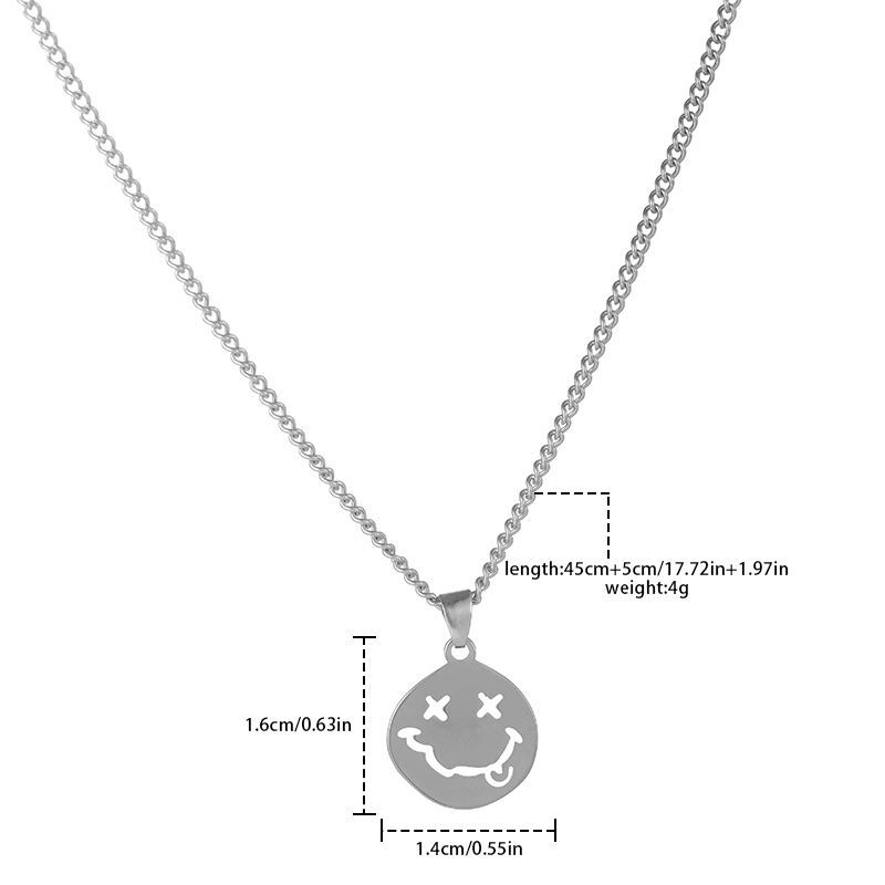 Simple Style Smiley Face Feather Airplane Titanium Steel Plating Inlay Turquoise Sweater Chain 1 Pie