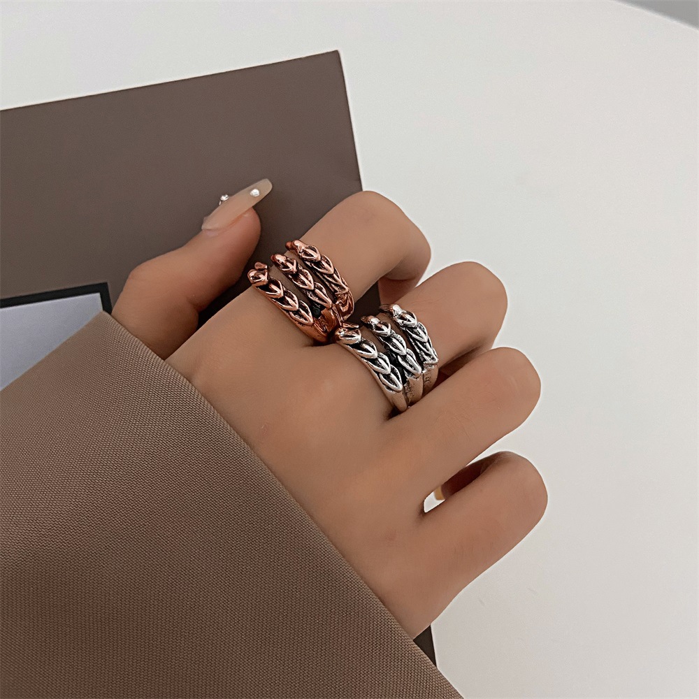 Retro Geometric Alloy Plating Unisex Open Ring