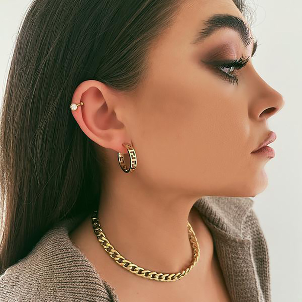 Fashion C Shape Alloy Plating Womenu0027S Earrings 1 Pair