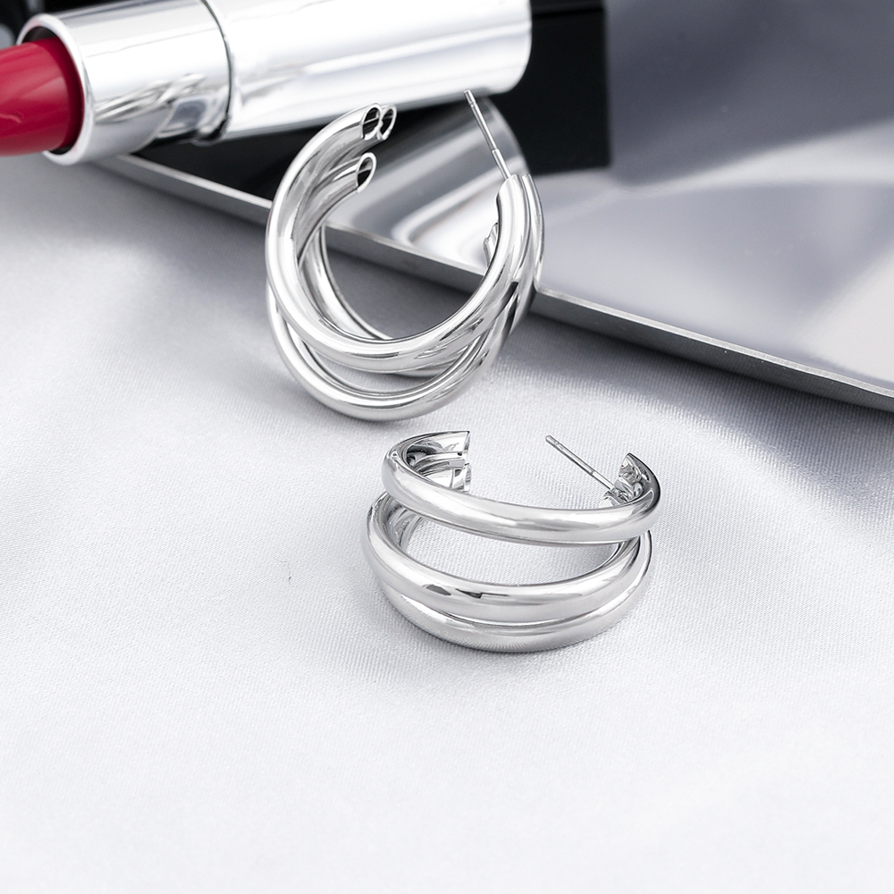Fashion C Shape Alloy Plating Womenu0027S Earrings 1 Pair