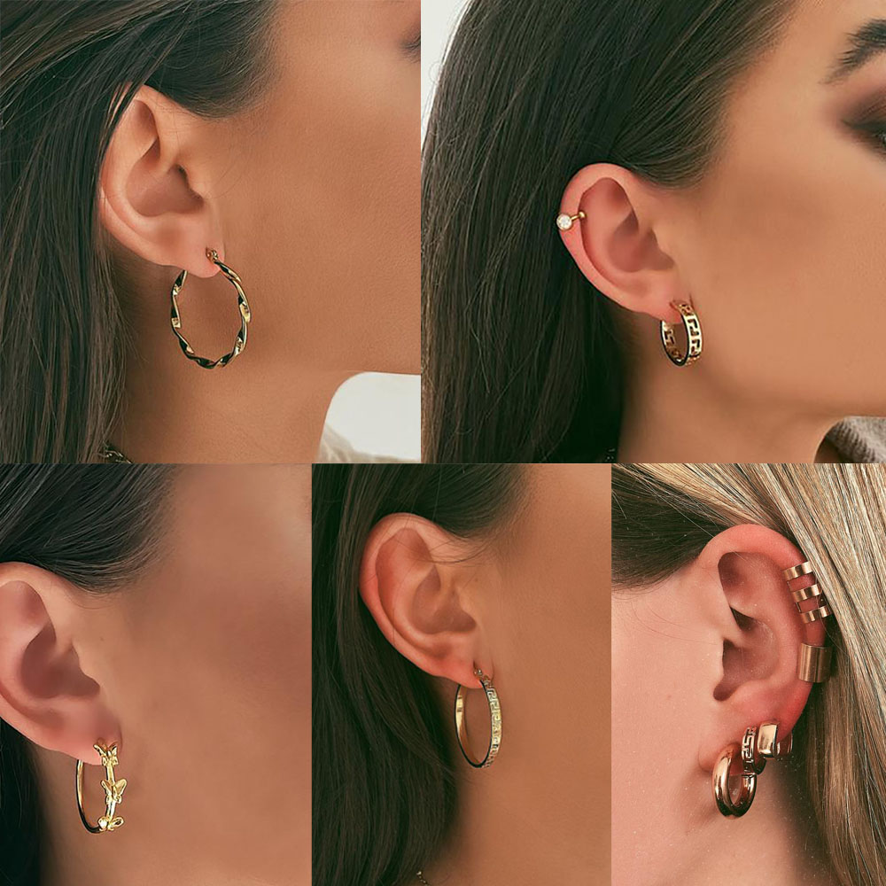 Fashion C Shape Alloy Plating Womenu0027S Earrings 1 Pair