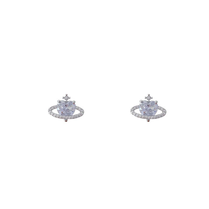 Fashion Geometric Copper Inlay Zircon Ear Studs 1 Pair