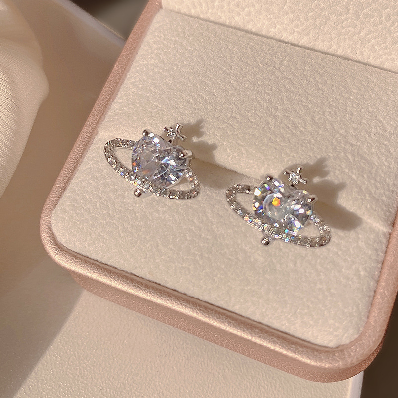 Fashion Geometric Copper Inlay Zircon Ear Studs 1 Pair