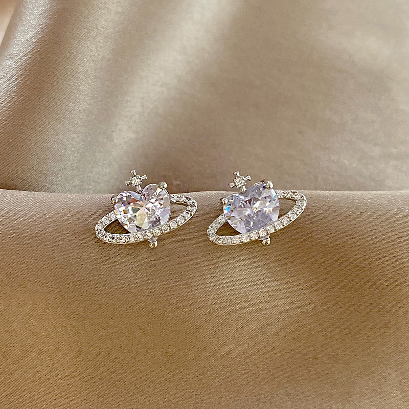 Fashion Geometric Copper Inlay Zircon Ear Studs 1 Pair