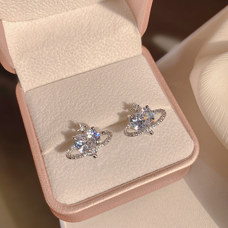 Fashion Geometric Copper Inlay Zircon Ear Studs 1 Pair