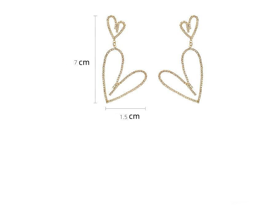 Retro Heart Shape Alloy Inlay Rhinestones Womenu0027S Drop Earrings 1 Pair