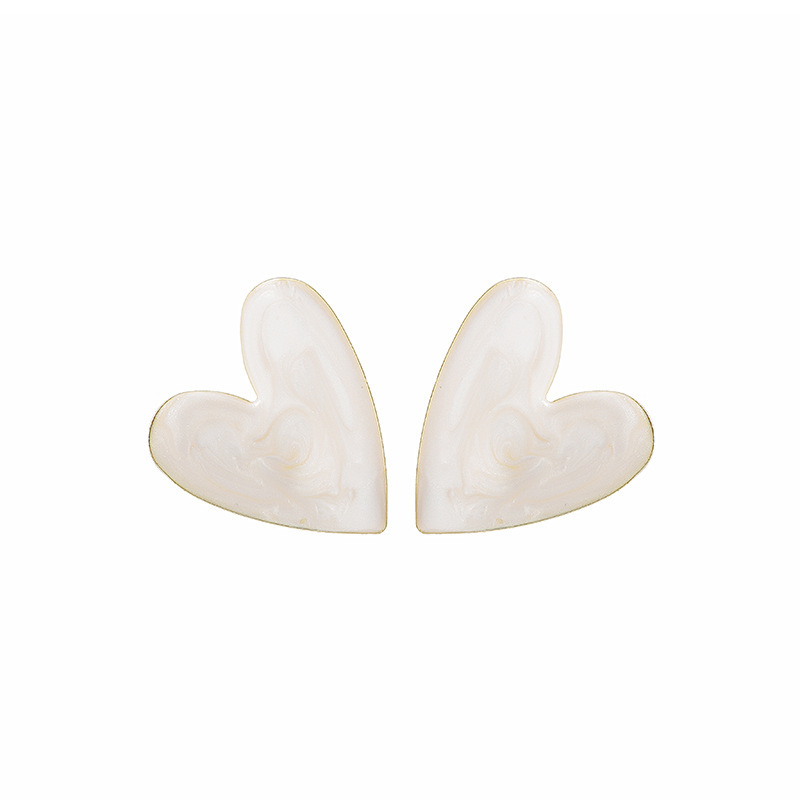 Sweet Heart Shape Alloy Enamel Womenu0027S Earrings 1 Pair