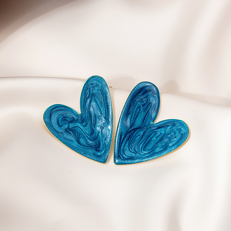 Sweet Heart Shape Alloy Enamel Womenu0027S Earrings 1 Pair