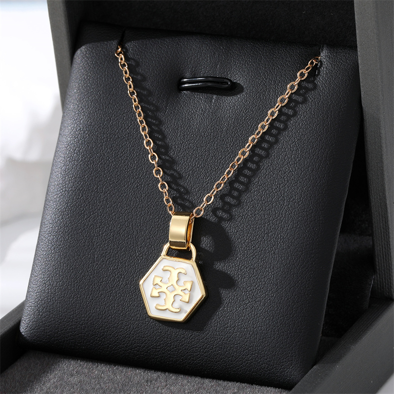 Fashion Irregular Hexagon Alloy Enamel Womenu0027S Pendant Necklace 1 Piece