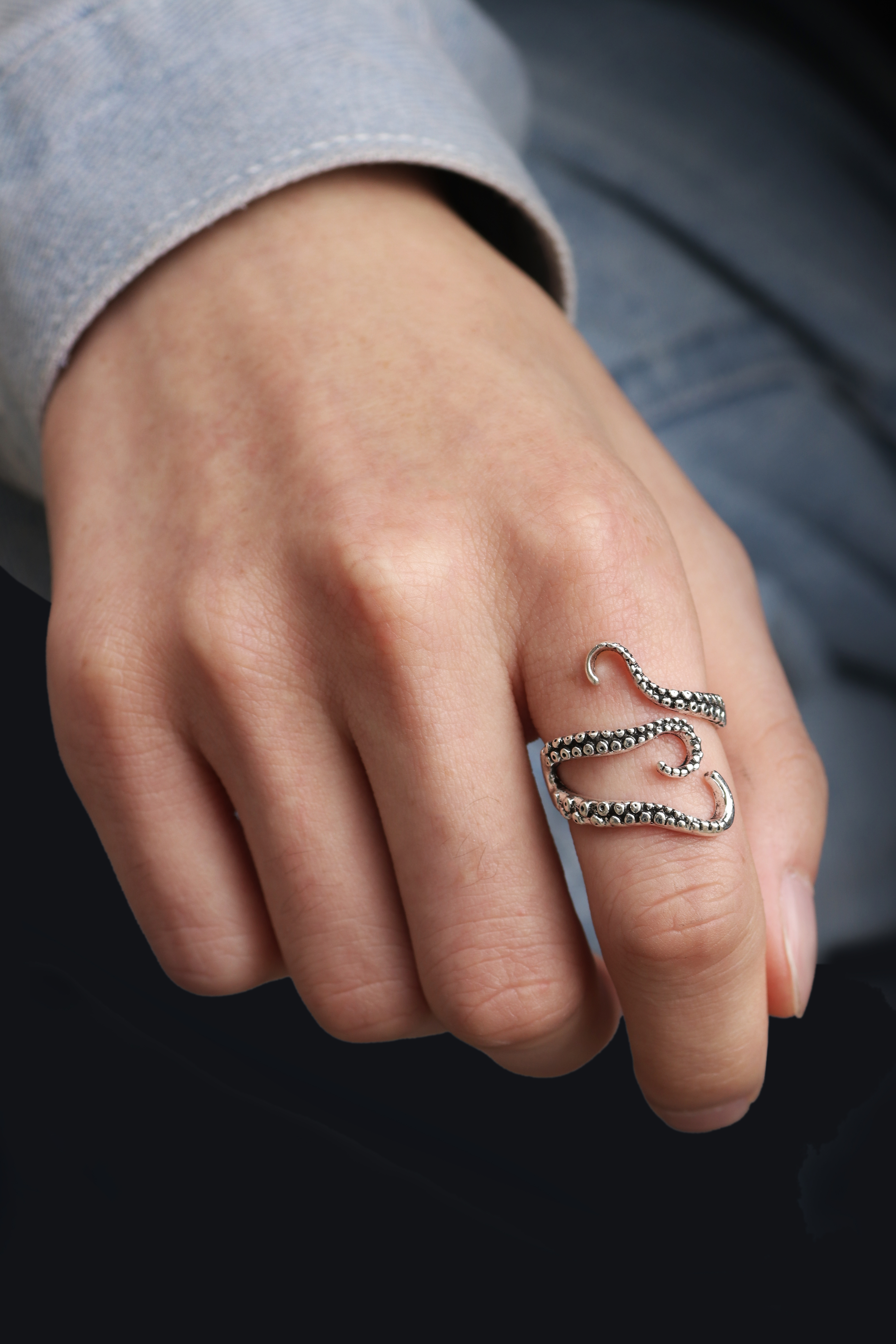 Casual Octopus Alloy Asymmetrical Unisex Open Ring 1 Piece