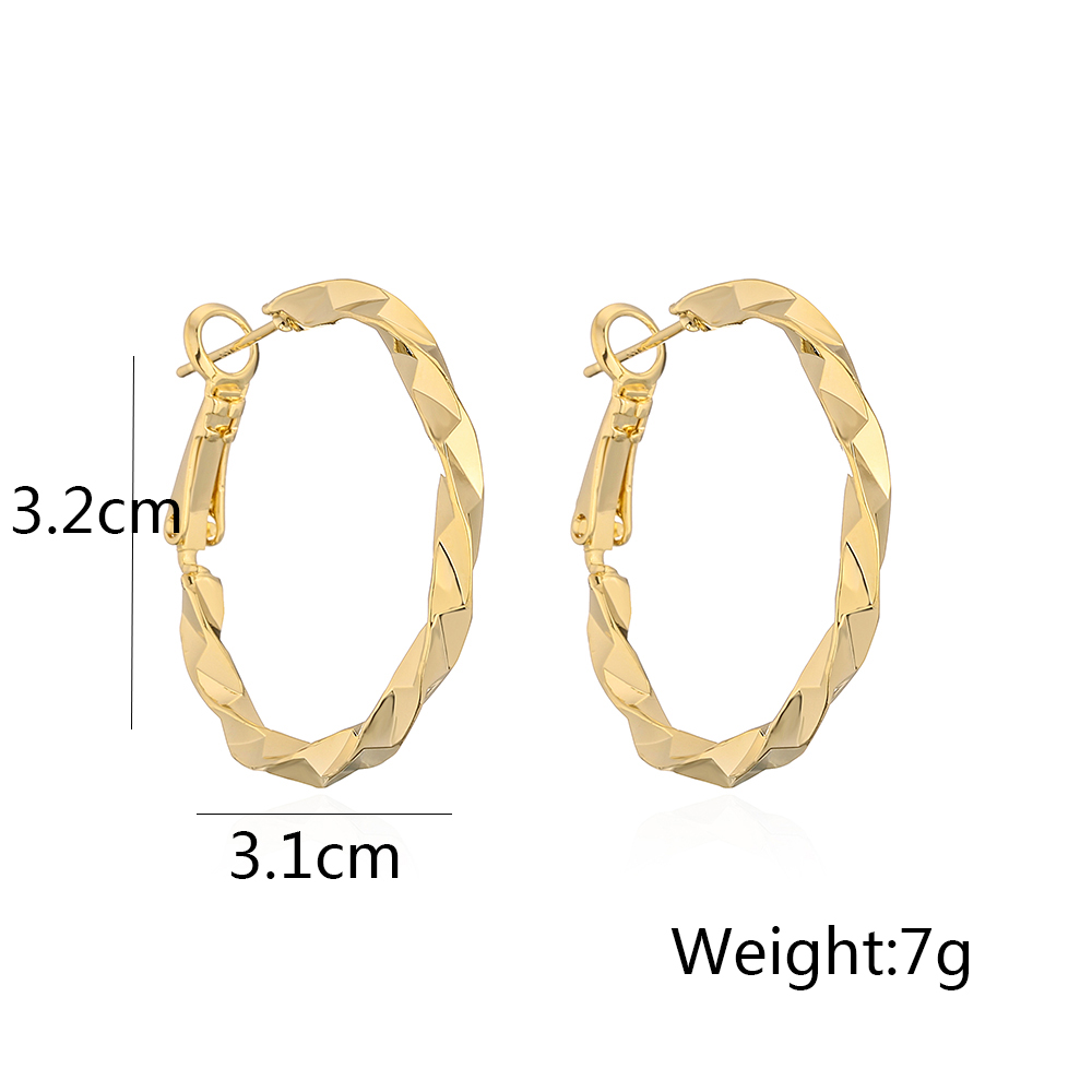 Fashion Solid Color Copper Plating Hoop Earrings 1 Pair