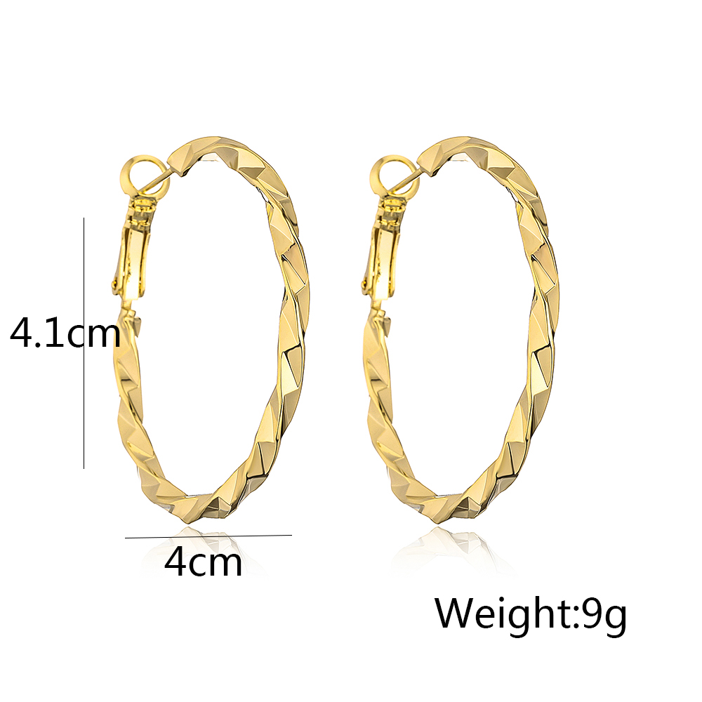 Fashion Solid Color Copper Plating Hoop Earrings 1 Pair