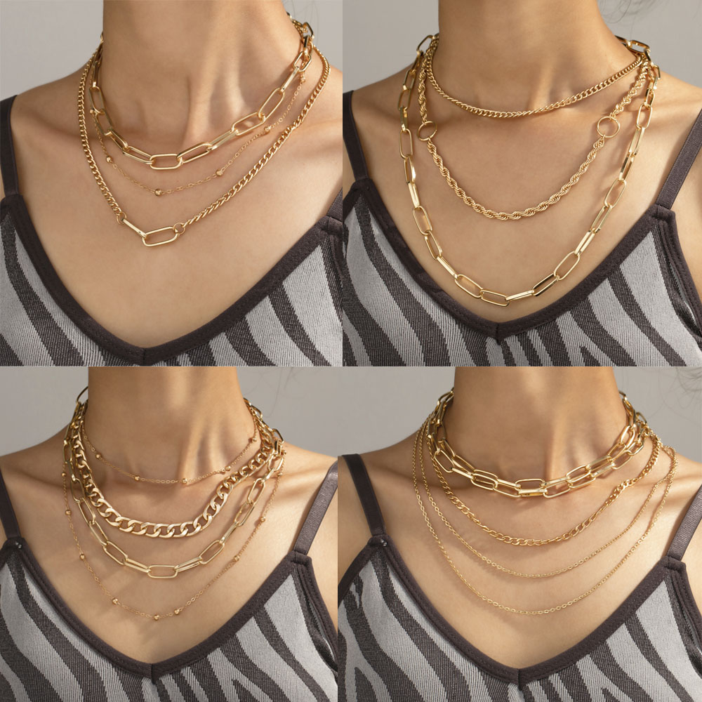 Fashion Geometric Alloy Plating Womenu0027S Layered Necklaces 1 Piece