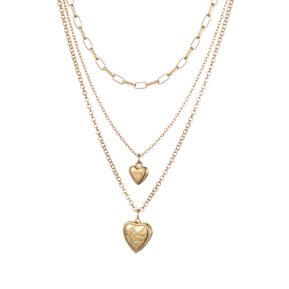 Fashion Heart Shape Alloy Plating Artificial Pearls Womenu0027S Layered Necklaces 1 Piece