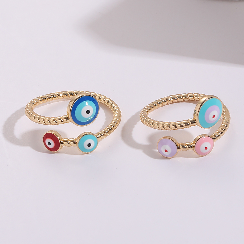 Simple Style Devilu0027S Eye Alloy Enamel Plating Womenu0027S Open Ring 1 Piece