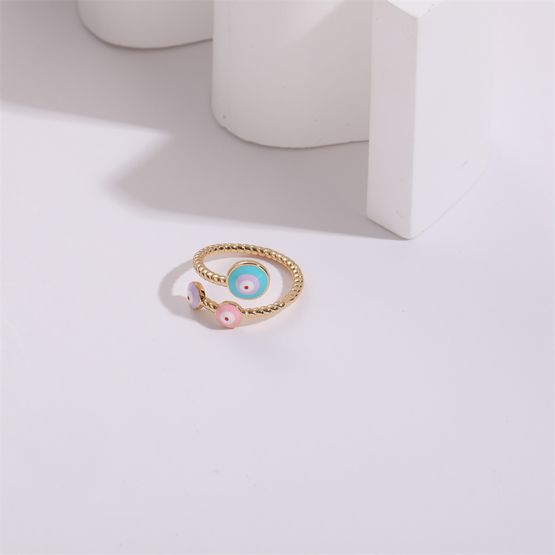 Simple Style Devilu0027S Eye Alloy Enamel Plating Womenu0027S Open Ring 1 Piece