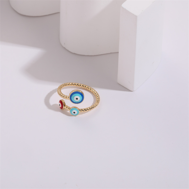 Simple Style Devilu0027S Eye Alloy Enamel Plating Womenu0027S Open Ring 1 Piece