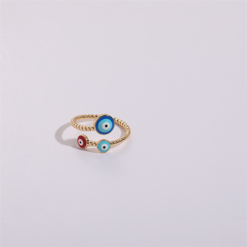 Simple Style Devilu0027S Eye Alloy Enamel Plating Womenu0027S Open Ring 1 Piece