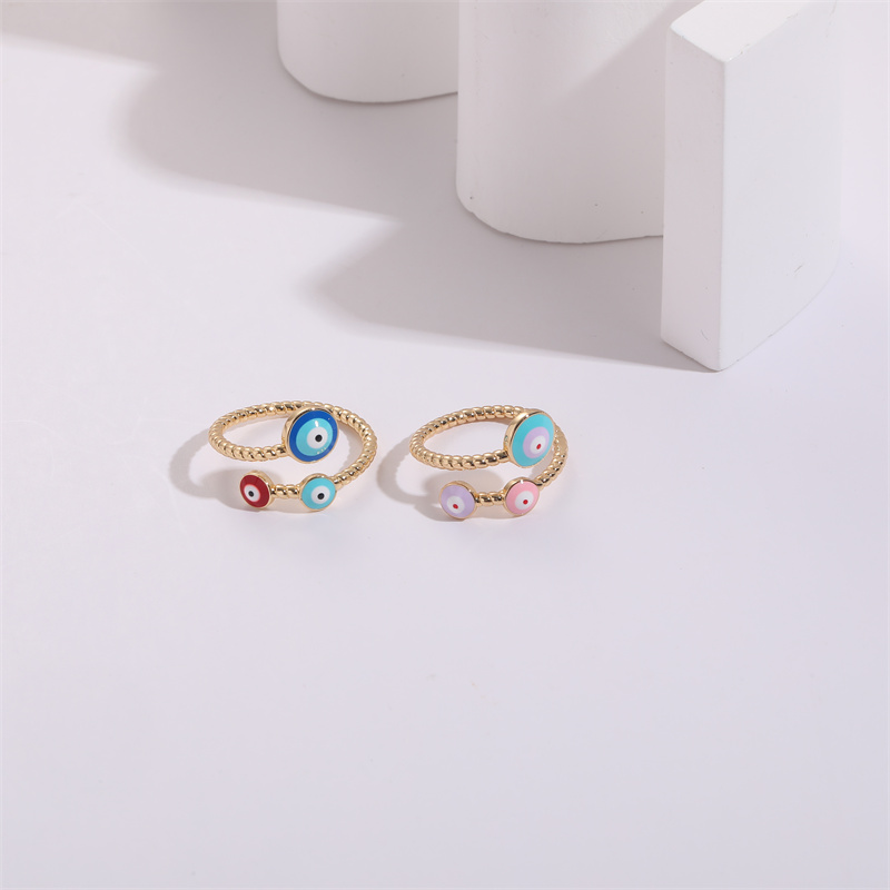 Simple Style Devilu0027S Eye Alloy Enamel Plating Womenu0027S Open Ring 1 Piece