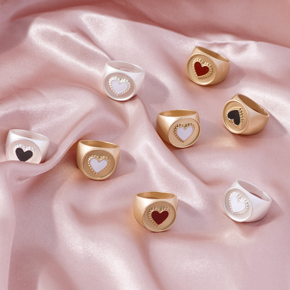 Fashion Heart Shape Eye Alloy Plating Womenu0027S Rings 1 Piece