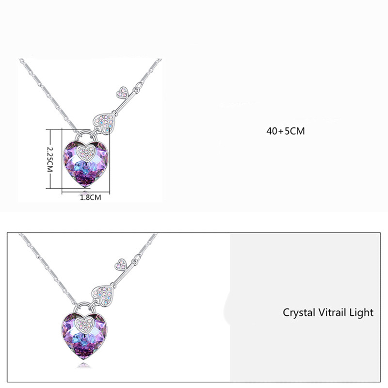 Simple Style Heart Shape Alloy Inlay Artificial Crystal Rhinestones Womenu0027S Necklace