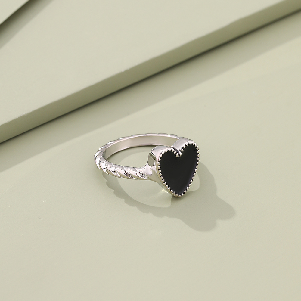 Fashion Heart Shape Alloy Enamel Womenu0027S Rings 1 Piece