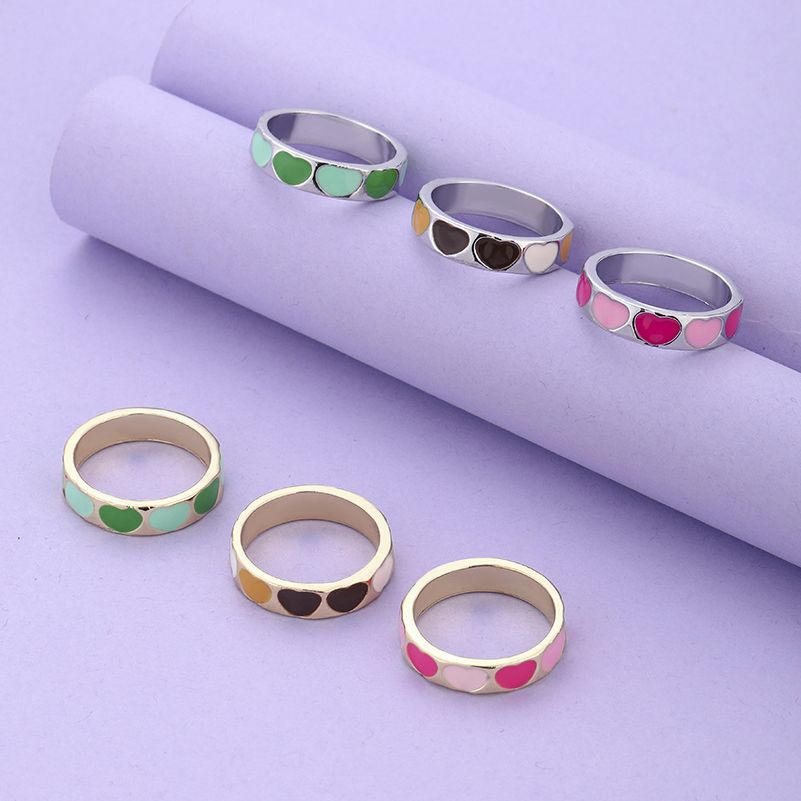 Fashion Heart Shape Alloy Enamel Womenu0027S Rings 1 Piece