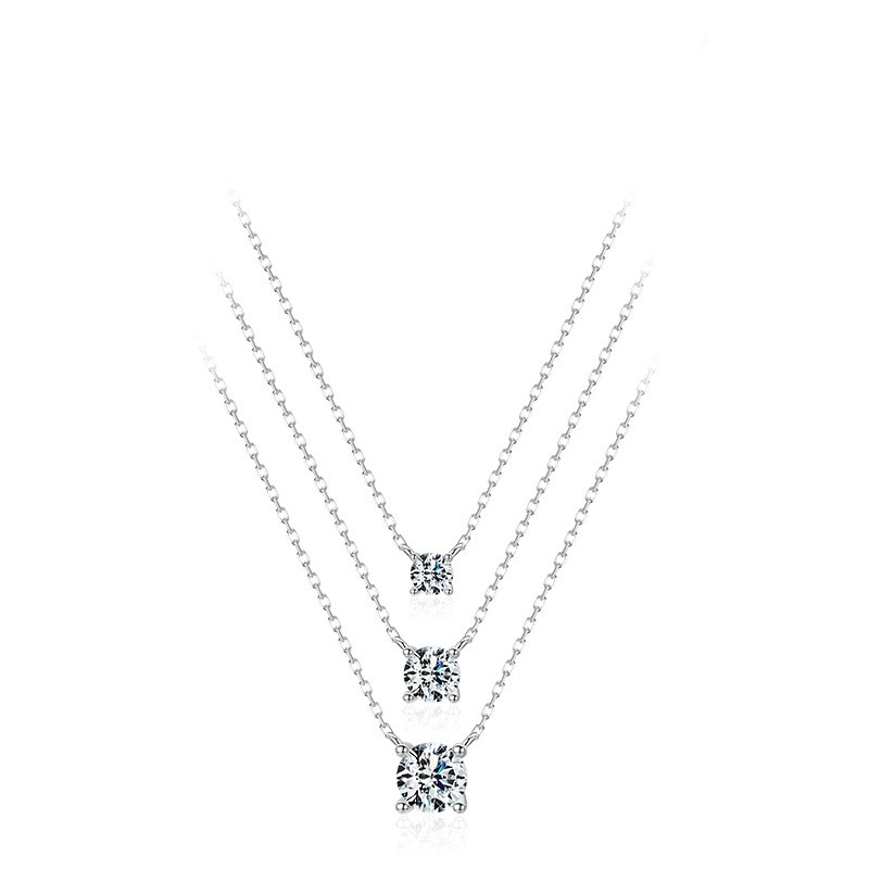 Fashion Geometric Sterling Silver Plating Zircon Pendant Necklace 1 Piece