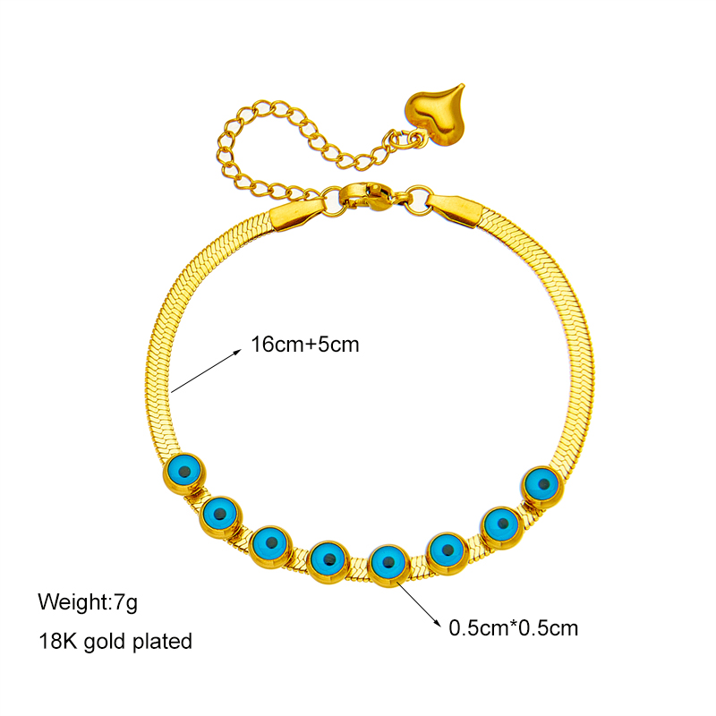 Retro Eye Titanium Steel Gold Plated Bracelets 1 Piece