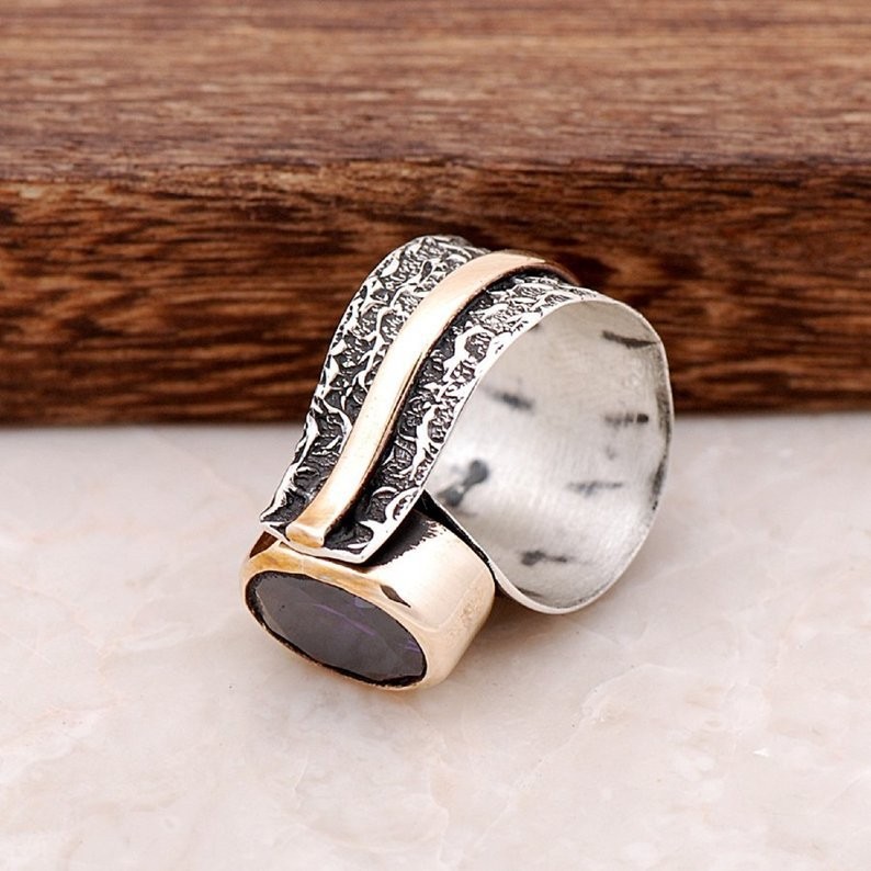 Ethnic Style Round Color Block Alloy Inlay Crystal Womenu0027S Rings 1 Piece