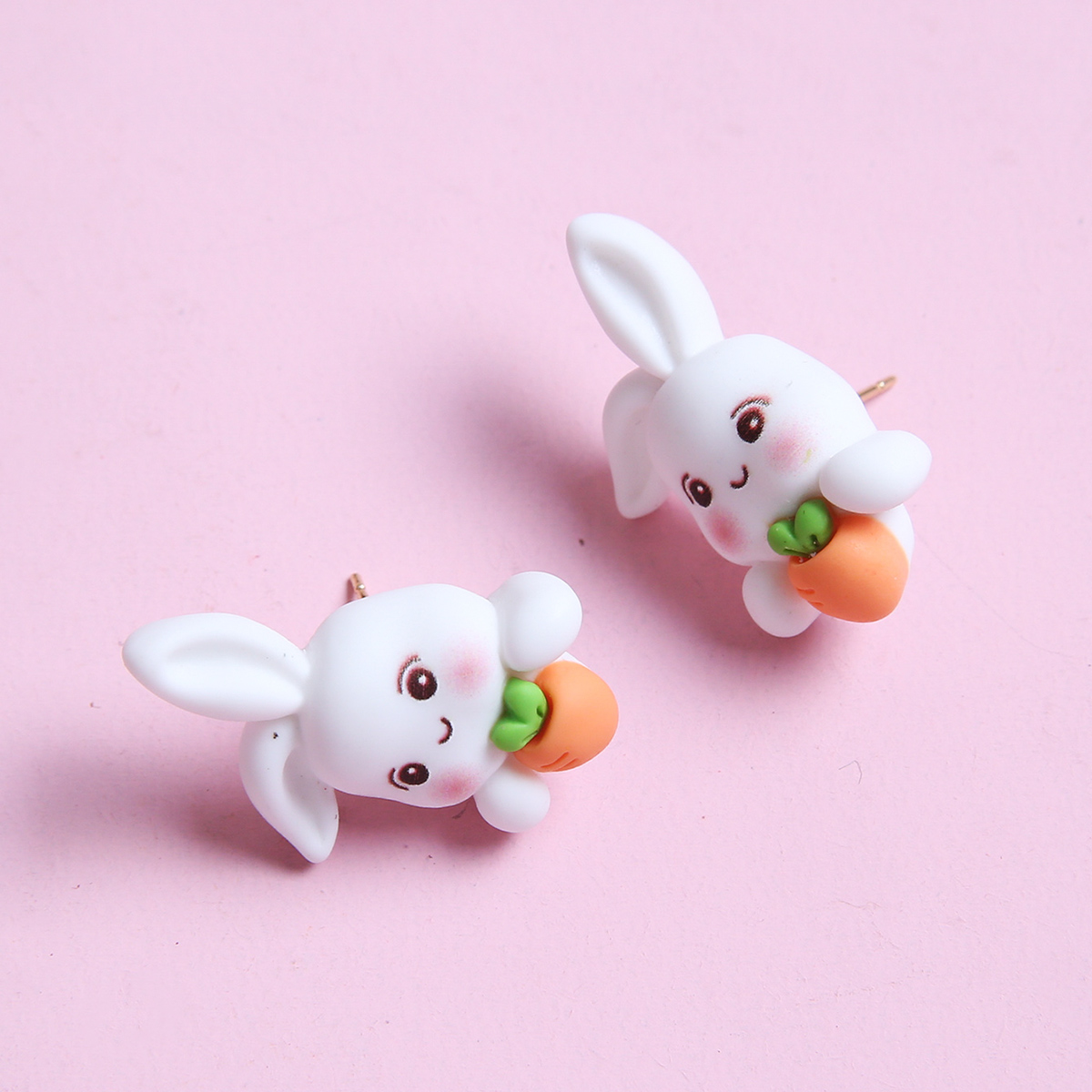 Fashion Rabbit Carrot Resin Womenu0027S Ear Studs 1 Pair