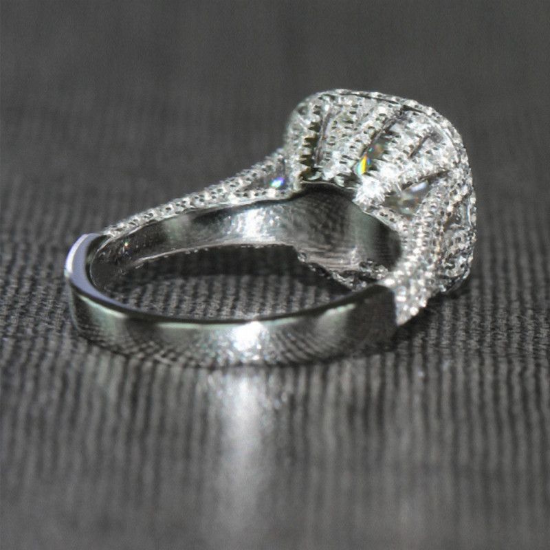 Fashion Square Copper Inlay Artificial Diamond Rings 1 Piece