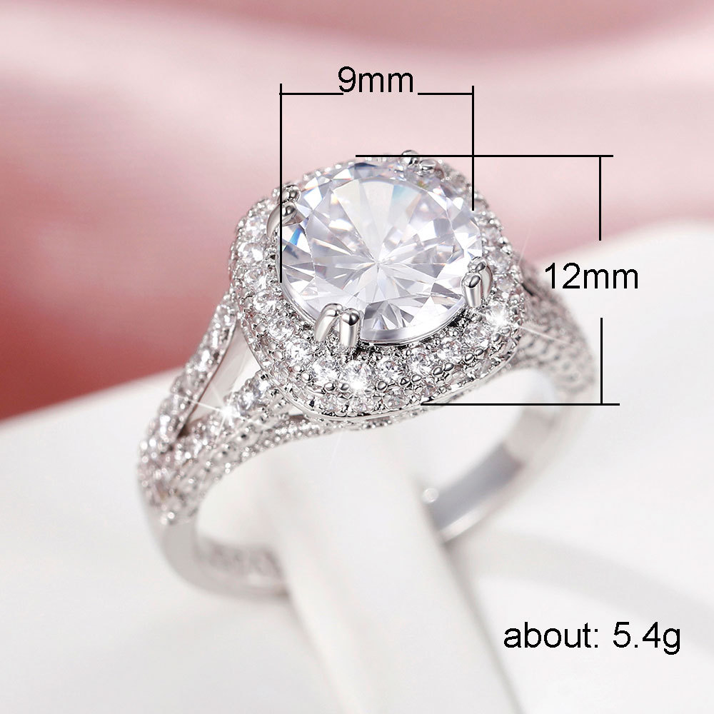 Fashion Square Copper Inlay Artificial Diamond Rings 1 Piece
