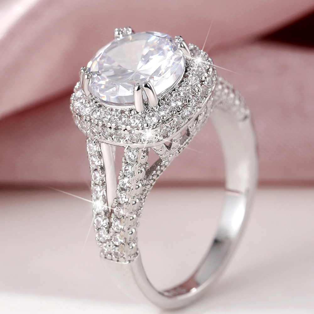 Fashion Square Copper Inlay Artificial Diamond Rings 1 Piece