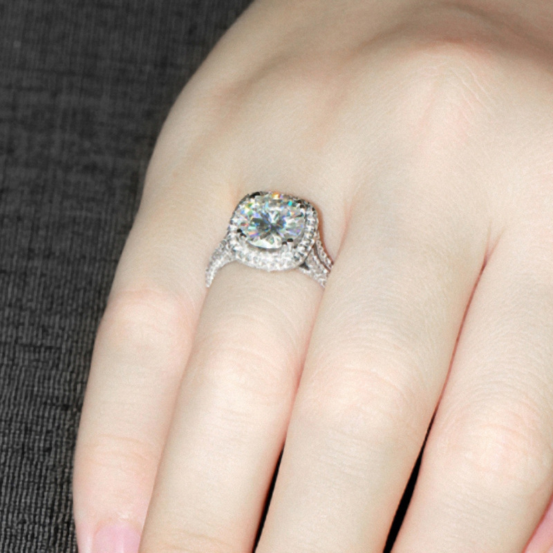 Fashion Square Copper Inlay Artificial Diamond Rings 1 Piece