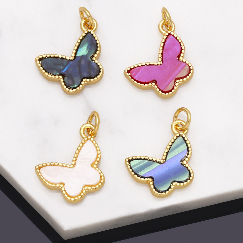 Fashion Butterfly Copper Gold Plated Resin Jewelry Accessories 1 Piece