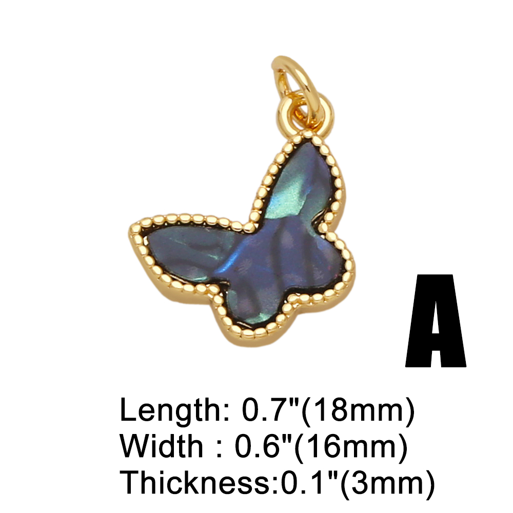 Fashion Butterfly Copper Gold Plated Resin Jewelry Accessories 1 Piece