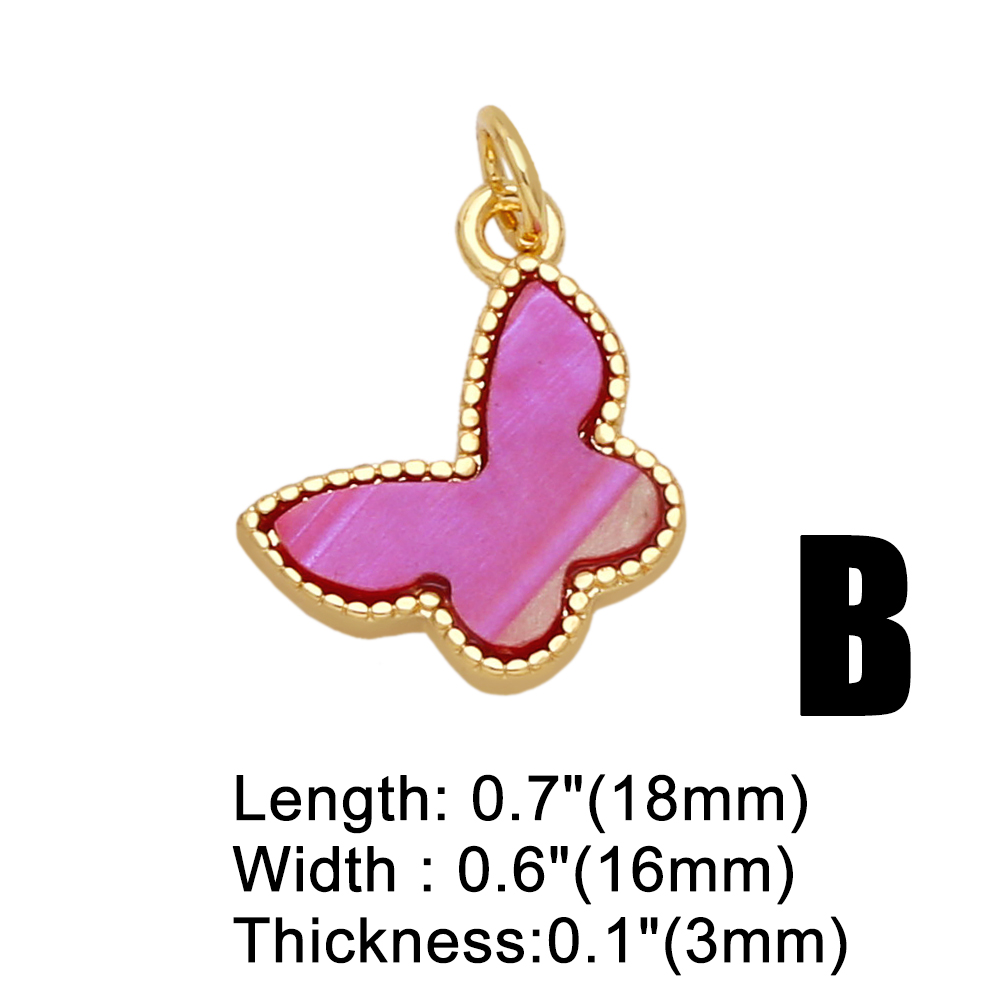 Fashion Butterfly Copper Gold Plated Resin Jewelry Accessories 1 Piece